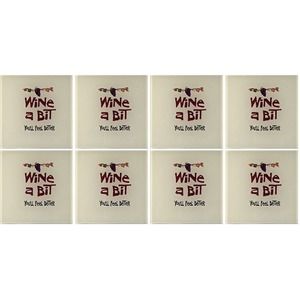 Wine A Bit You'll Feel Better Chateau Grapes Coasters  4x4" Set of 8 NEW